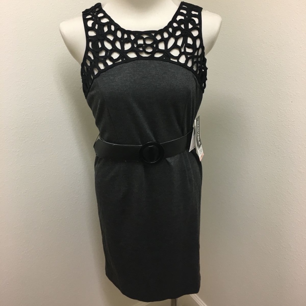 NWT Julian Taylor New York charcoal gray dress